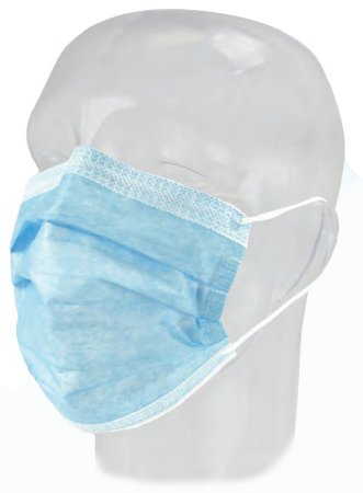 Mask Procedure FluidGard® Anti-fog Foam Pleated Earloops One Size Fits Most Blue NonSterile ASTM Level 3 Adult (50/BX 10BX/CS) by Aspen Surgical  ID 14401